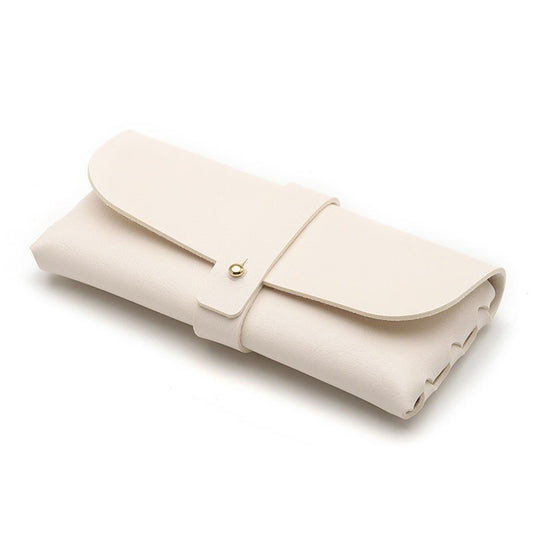 White Glasses Pouch with Buckle Closure